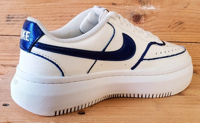 Nike Court Vision Alta Leather Trainers UK4/US6.5/EU37.5 DM0113-102 White/Blue