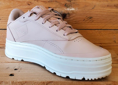 Reebok Club C Double Geo Low Leather Trainers UK5/US7.5/EU38 H69145 Pink/White