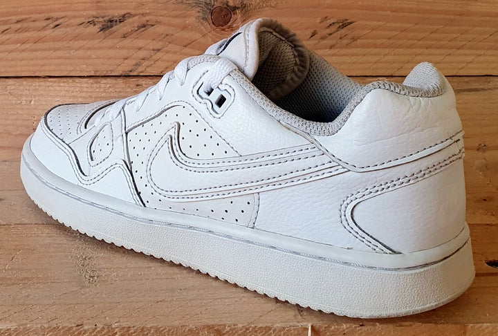 Nike Son Of Force Low Leather Trainers UK4 US4.5Y EU36.5 615153 109 Triple White VintageTrainers