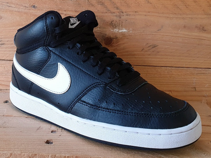 Nike Court Vision Mid Leather Trainers UK6/US8.5/EU40 CD5436-001 Black/White