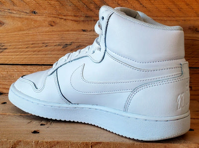 Nike Ebernon Mid Leather Trainers UK6/US7/EU40 AQ1773-100 Triple White