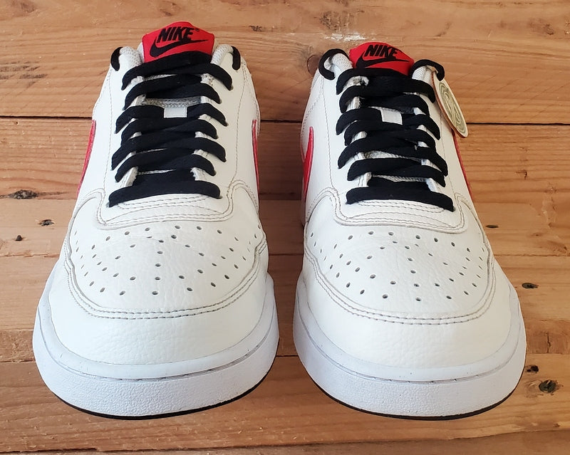 Nike Court Vision Low Leather Trainers UK8/US9/EU42.5 DH2987-102 White/Red