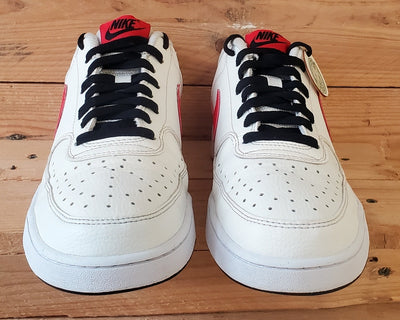 Nike Court Vision Low Leather Trainers UK8/US9/EU42.5 DH2987-102 White/Red