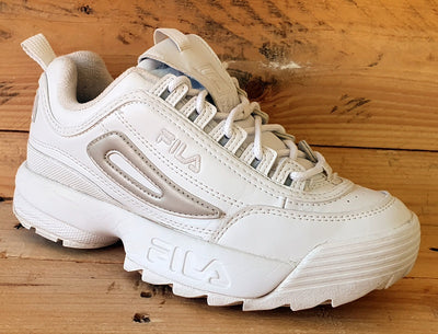 Fila Disruptor Low Leather Trainers UK3.5/US6/EU37 1010422.OOV White/Rose Gold