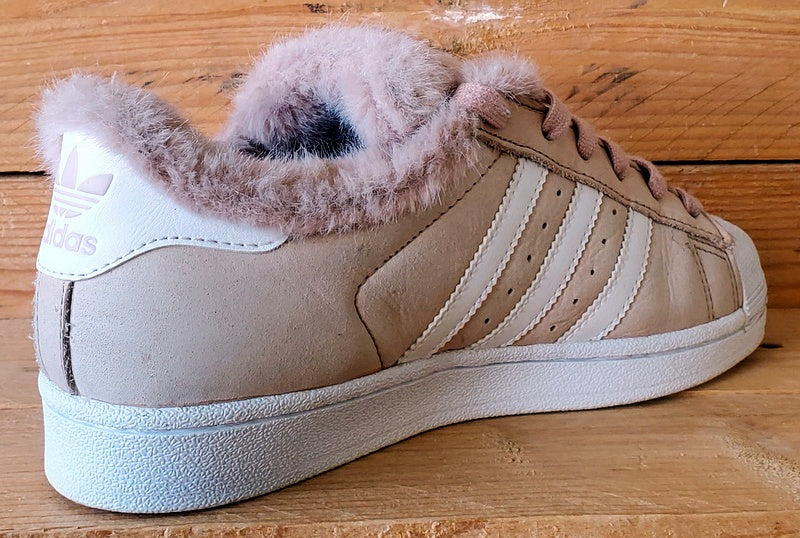 Adidas Superstar Low Suede Trainers UK4/US5.5/EU36.5 BB6371 Fur Pink/White