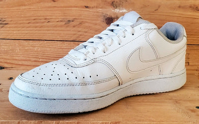 Nike Court Vision Low Leather Trainers UK6/US8.5/EU40 DH3158-100 Triple White