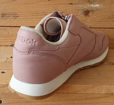 Reebok Classic Zip Low Leather Trainers UK7/US9.5/EU40.5 BS8065 Pink/White/Gum