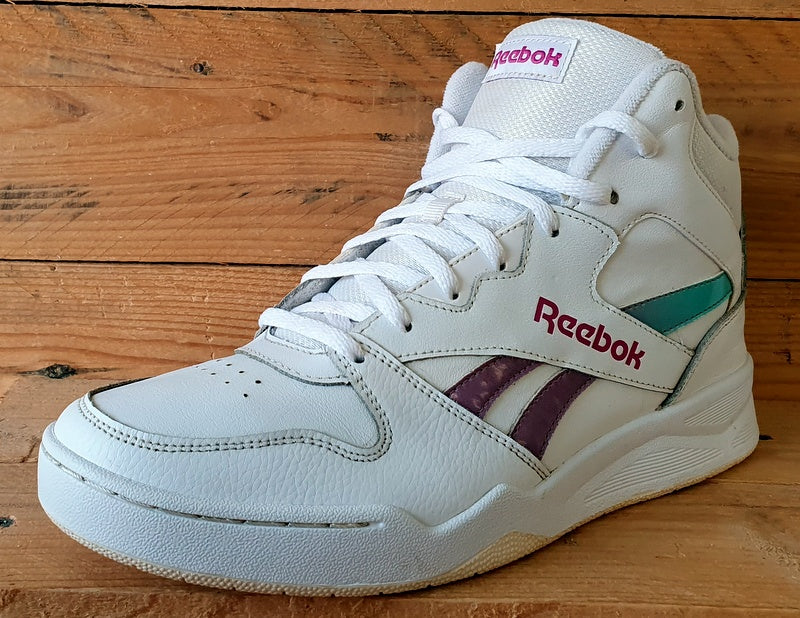 Reebok Royal Mid Leather Trainers UK7.5/US10/EU41 GY8784 White/Purple/Green