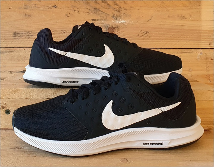 Nike Downshifter 7 Low Textile Trainers UK4 US6.5 EU37.5 852466 010 Black White VintageTrainers