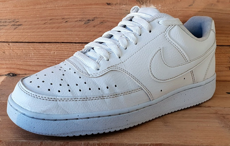 Nike Court Vision Low Leather Trainers UK7/US9.5/EU41 DH3158-100 Triple White