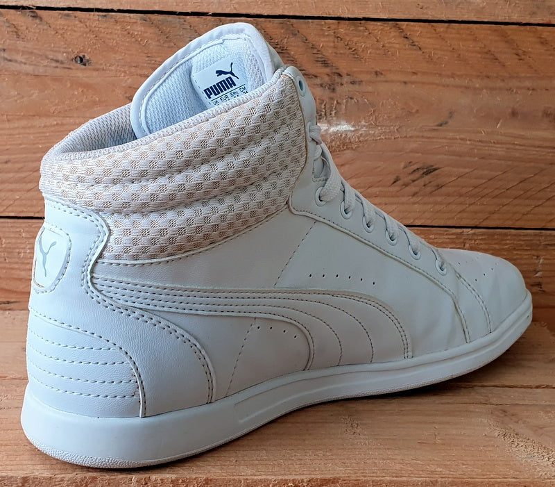 Puma Ikaz Mid Leather Trainers 363713 03 Triple White UK7 US9.5 EU40.5 VintageTrainers