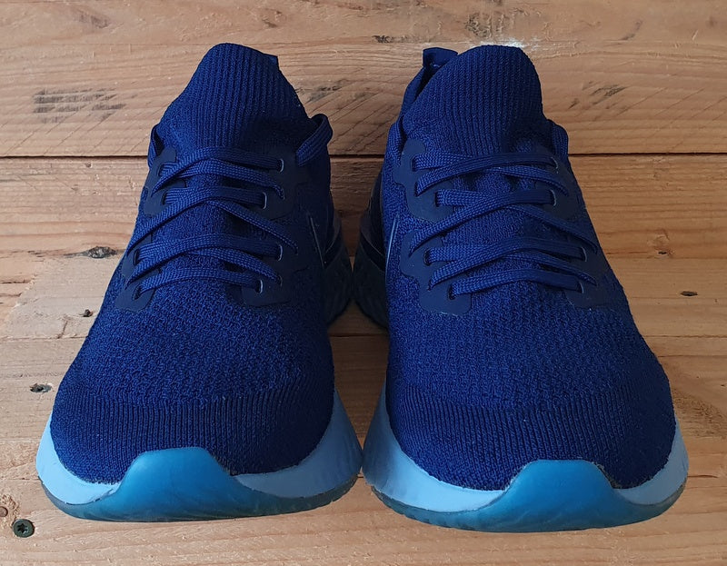 Nike Epic React 2 Low Flyknit Trainers UK7/US8/EU41 BQ8928-400 Blue Void