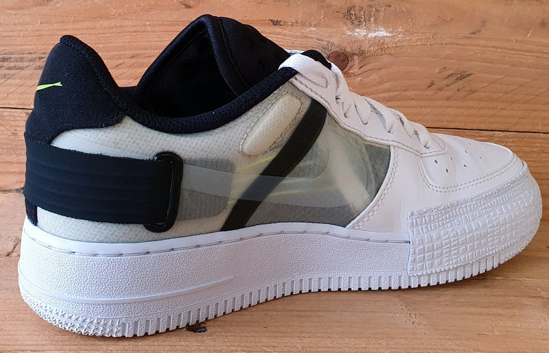 Nike Air Force 1 Low Leather Trainers UK6/US7/EU40 AT7859-101 White Black Volt