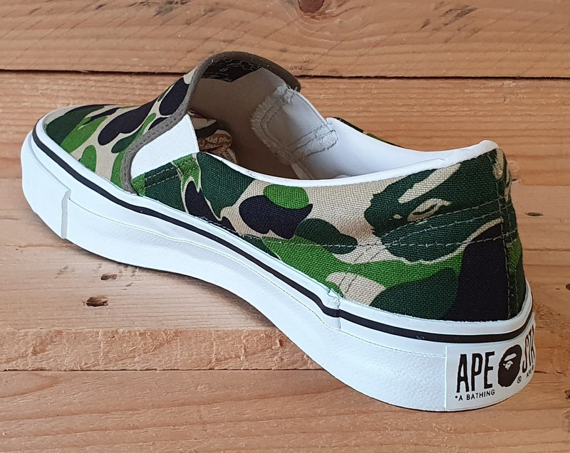 A Bathing Ape Slip-On Low Canvas Trainers UK7/US8/EU41 Camouflage/White 