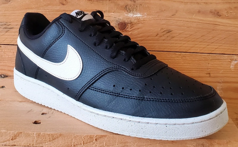 Nike Court Vision Low Leather Trainers UK10/US11/EU45 DH2987-001 Black/White