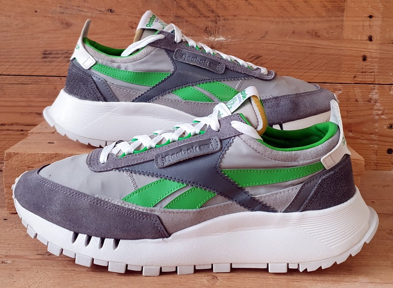 Reebok Classic Legacy Textile/Suede Trainers UK9.5/US10.5/EU44 FY8323 Grey/Green