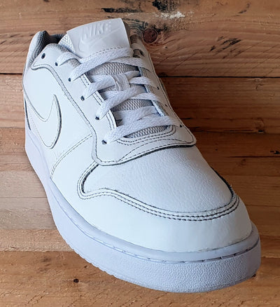 Nike Ebernon Low Leather Trainers UK8/US9/EU42.5 AQ1775-100 Triple White