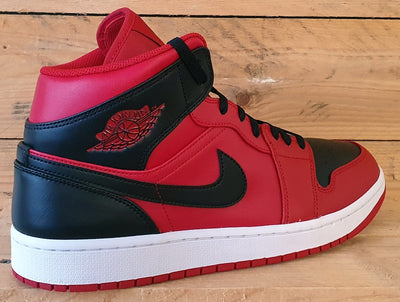 Nike Air Jordan 1 Mid Reverse Bred Trainers UK11/US12/EU46 554724-660 Red/Black