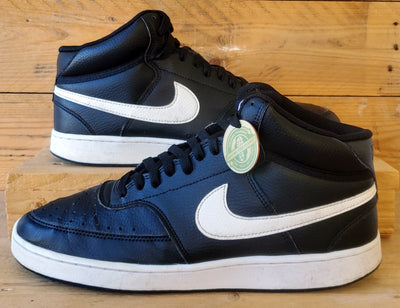 Nike Court Vision Mid Leather Trainers UK9/US10/EU44 DN3577-001 Black/White