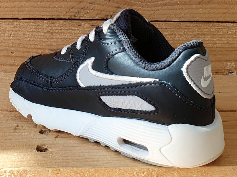 Nike Air Max 90 Kids Leather Trainers UK6.5/US7C/EU23.5 833416-021 Black/White