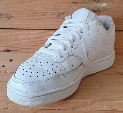 Nike Court Vision Low Leather Trainers UK4/US6.5/EU37.5 CD5434-100 Triple White