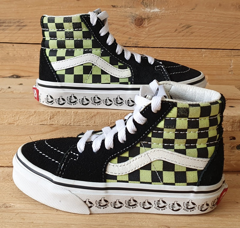 Vans BMX SK8 Hi Kids Trainers UK11/US11.5/EU28 500714 Chequered Black/Green