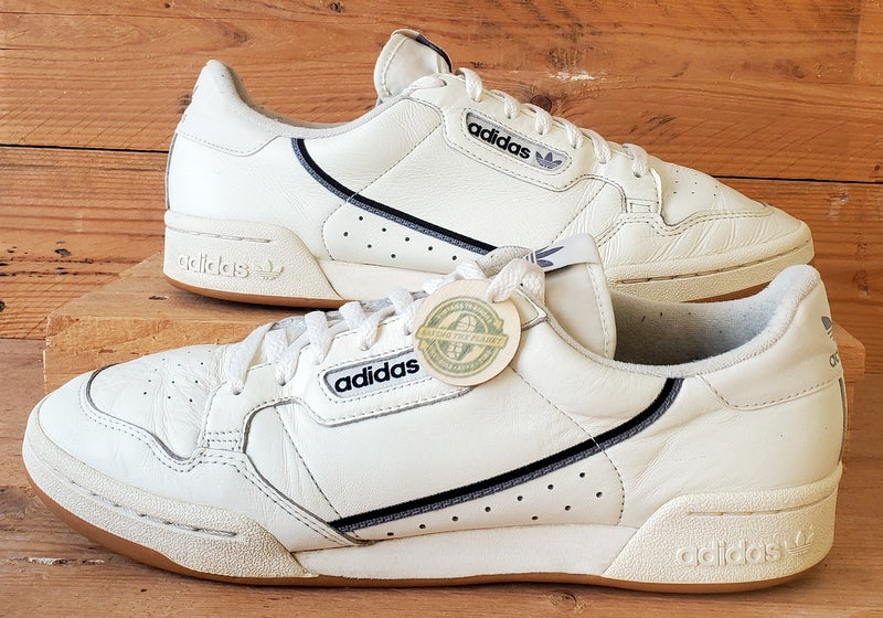 Adidas Continental 80 Low Leather Trainers UK11/US11.5/EU46 EG3877 Off White