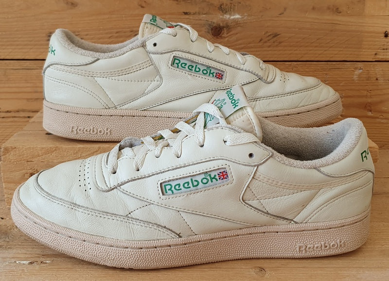 Reebok Club C 85 Low Leather Trainers UK10/US11/EU44.5 DV6434 Chalk/Green