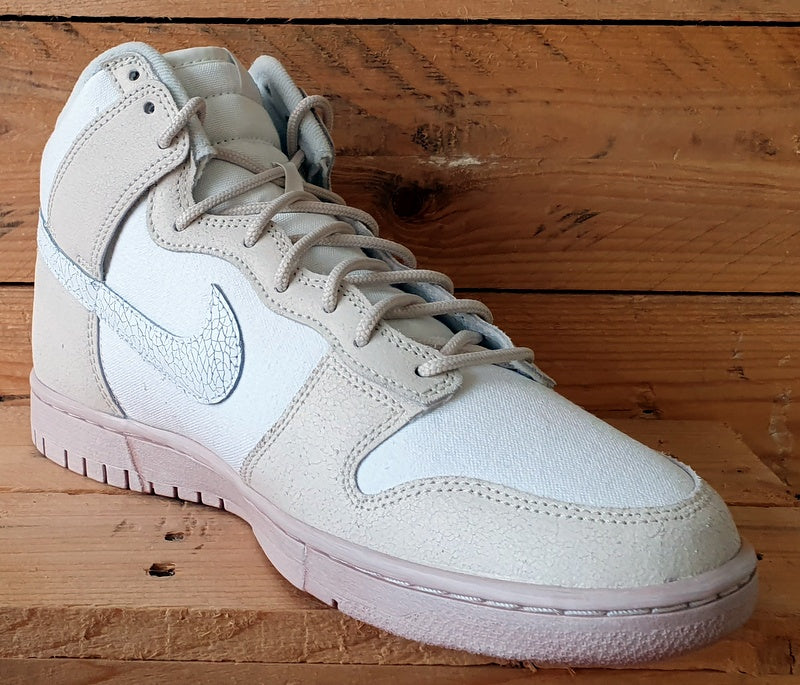 Nike Dunk High Cracked Leather Trainers UK9/US10/EU44 DV0822-100 Summit White