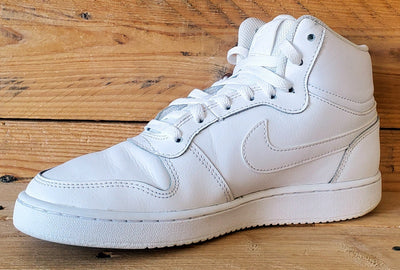 Nike Ebernon Mid Leather Trainers UK6/US7/EU40 AQ1773-100 Triple White