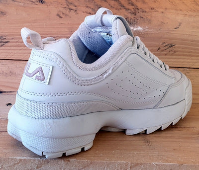 Fila Disruptor Low Leather Trainers UK3.5/US6/EU37 1010422.OOV White/Rose Gold