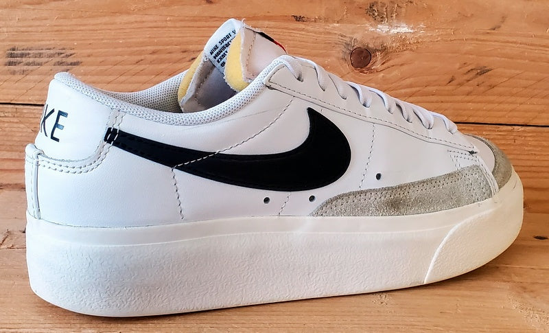 Nike Blazer Platform Low Leather Trainers UK4.5/EU7/EU38 DJ0292-101 White/Black