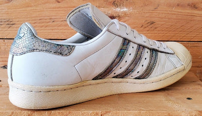 Adidas Superstar Low Leather Trainers UK8/US8.5/EU42 BZ0148 White/Iridescent