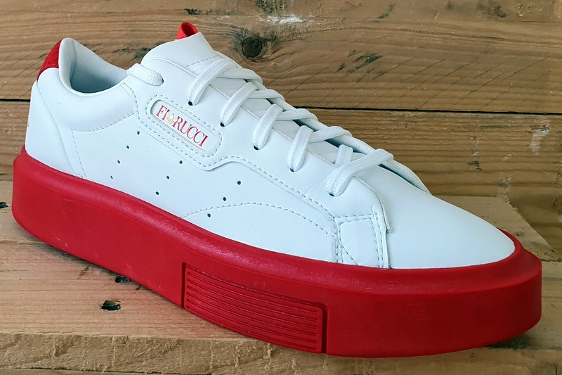 Adidas Sleek Super Fiorucci Low Leather Trainers UK6/US7.5/EU39 EE4719 White/Red