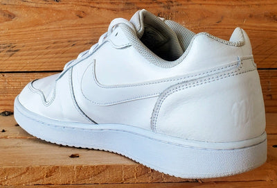 Nike Ebernon Low Leather Trainers UK10/US11/EU45 AQ1775-100 Triple White
