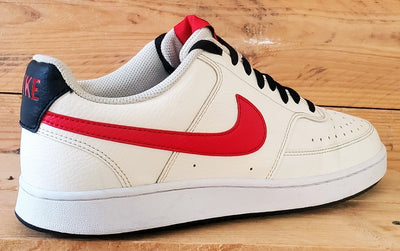 Nike Court Vision Low Leather Trainers UK8/US9/EU42.5 DH2987-102 White/Red