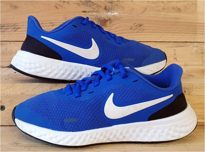 Nike Revolution 5 Textile Trainers UK3/US3.5Y/E35.5 BQ5671-401 Racer Blue/White