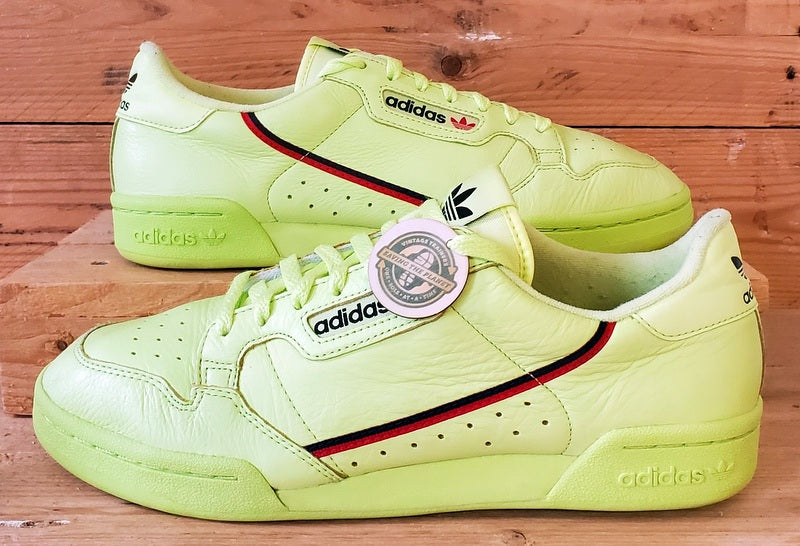 Adidas Continental 80 Leather Trainers UK9.5/US10/EU44 B41675 Semi Frozen Yellow