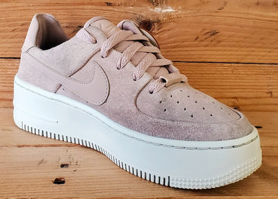 Nike Air Force 1 Sage Low Suede Trainers UK3/US5.5/EU36 AR5339-201 Pink/White