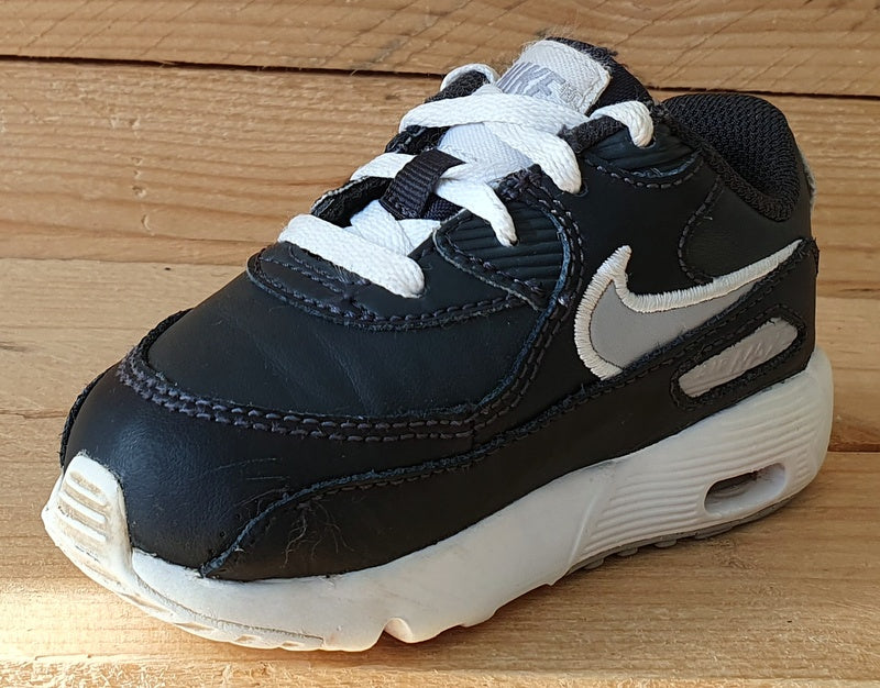 Nike Air Max 90 Kids Leather Trainers UK6.5/US7C/EU23.5 833416-021 Black/White