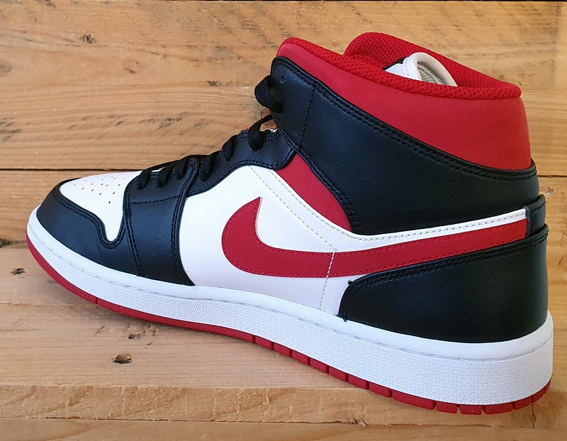 Nike Air Jordan 1 Mid Trainers UK10/US11/EU45 554724-122 Gym Red Black White