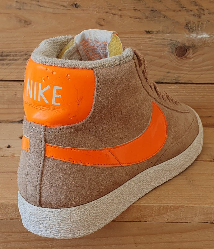 Nike Blazer Mid Suede Trainers UK5/US7.5/EU38.5 518171-202 Beige/Orange/White