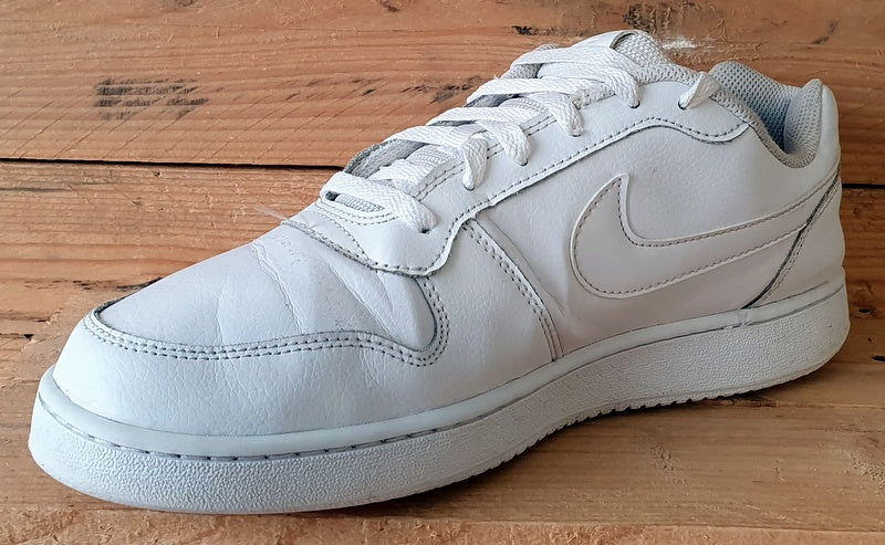 Nike Ebernon Low Leather Trainers UK9.5/US10.5/EU44.5 AQ1775-100 Triple White