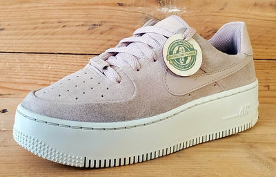 Nike Air Force 1 Sage Low Suede Trainers UK3/US5.5/EU36 AR5339-201 Pink/White