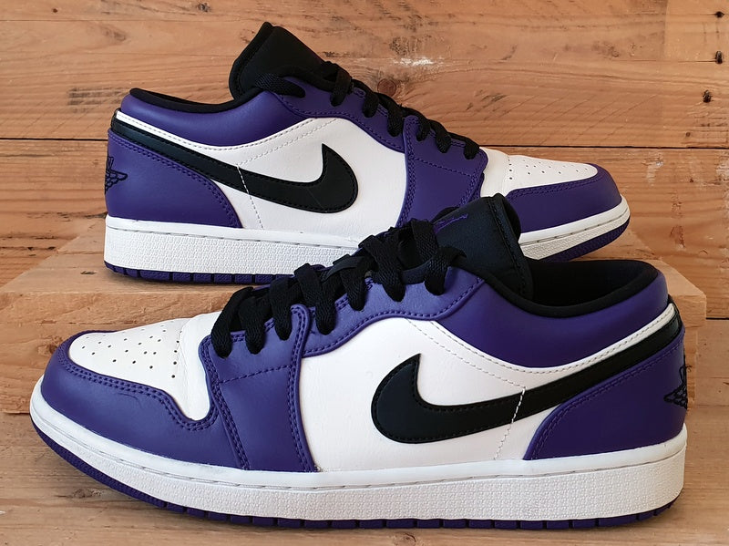 Nike Air Jordan 1 Low Leather Trainers UK8.5/US9.5/EU43 553558-500 Purple/White