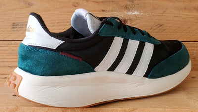 Adidas Run 70s Low Suede/Textile Trainers UK9/US9.5/EU43 GY3887 Green/Black