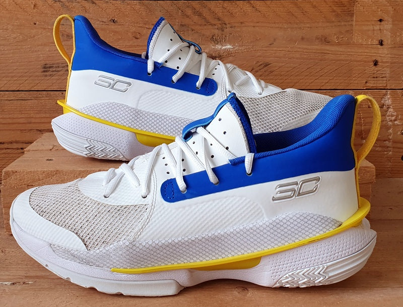 Under Armour TB Curry 7 Trainers UK9/US10/EU44 3023300-106 White/Blue/Yellow