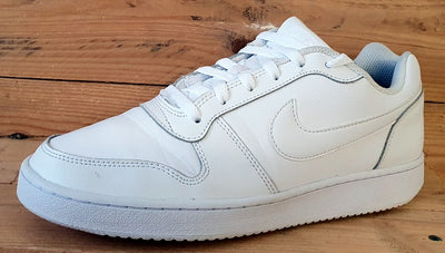 Nike Ebernon Low Leather Trainers UK8/US9/EU42.5 AQ1775-100 Triple White