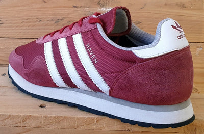 Adidas Haven Low Textile/Suede Trainers UK10/US10.5/EU44.5 BB1281 Red/White