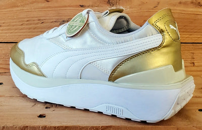 Puma Cruise Rider Low Textile Trainers UK6.5/US9/EU40 380500-01 White/Team Gold